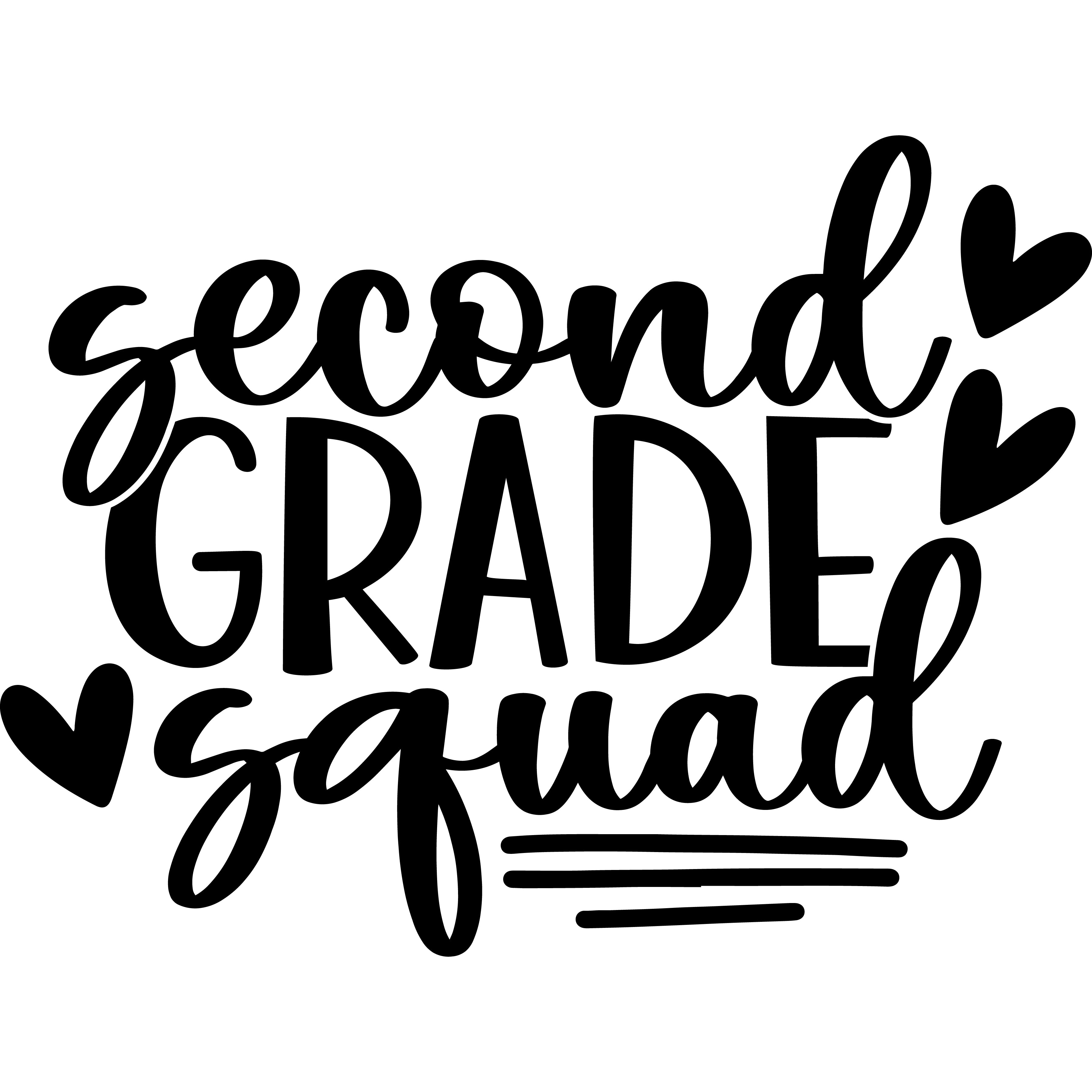 Second Grade Squad Teacher-T-shirt